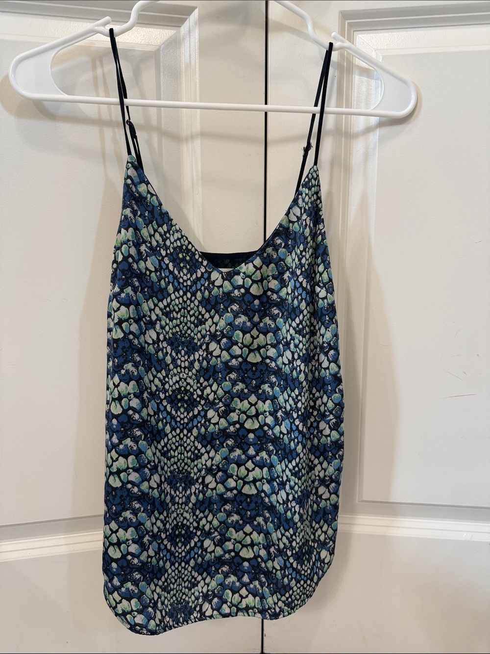silence + noise Blue Patterned Spaghetti Strap Camisole